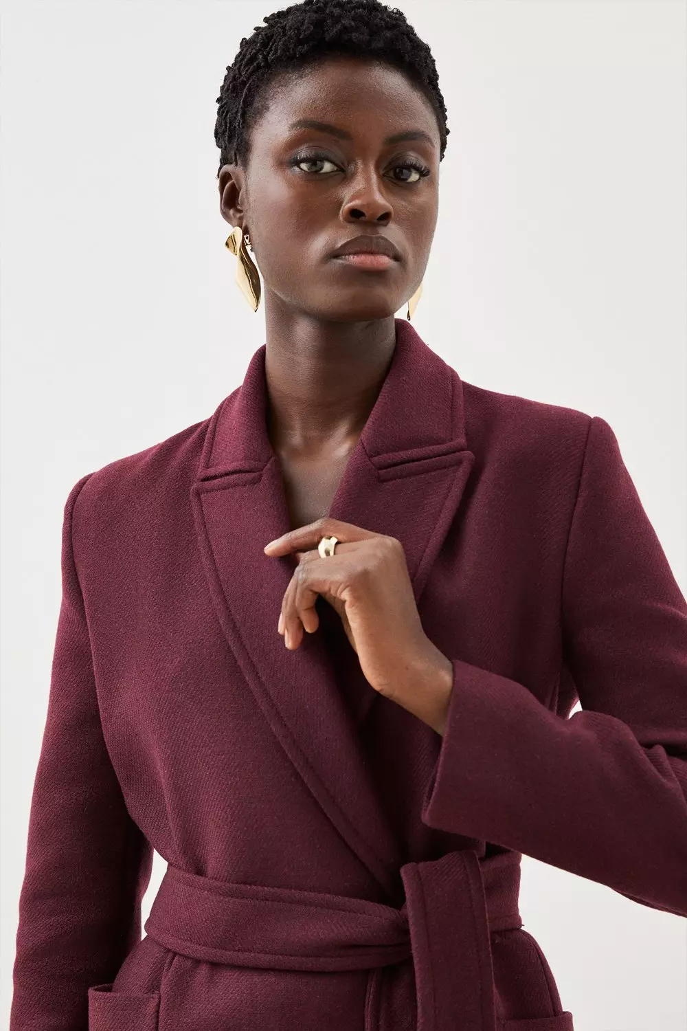 Midi wrap coat sales