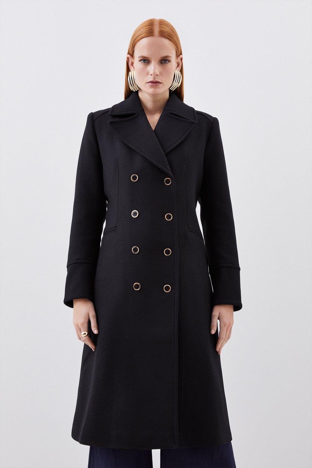 Black womens military outlet coat