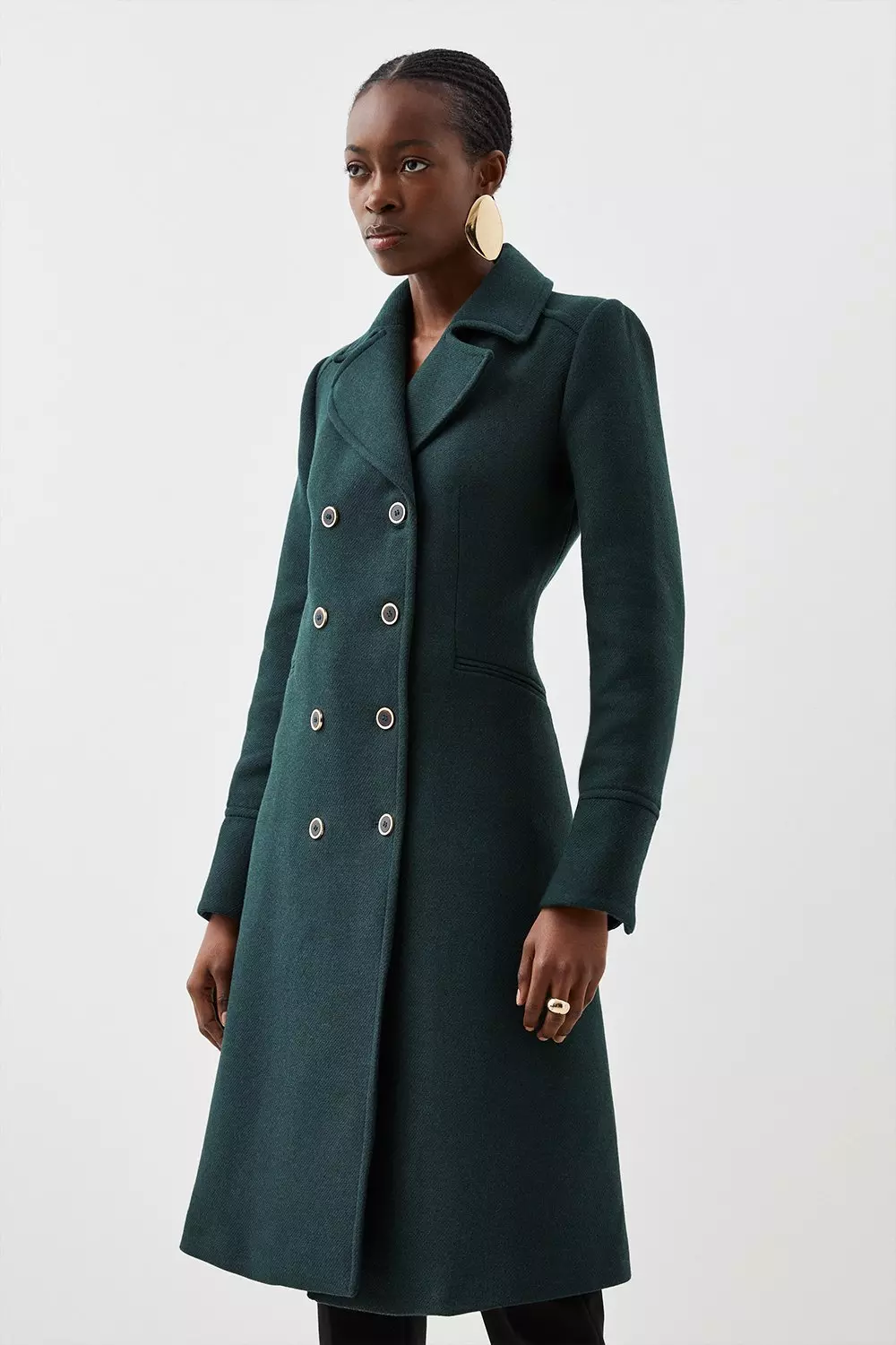 Italian Manteco Wool Military Coat | Karen Millen