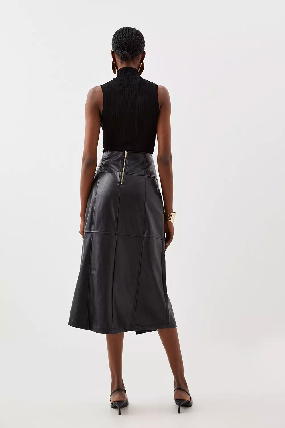 Karen millen high waisted leather outlet skirt