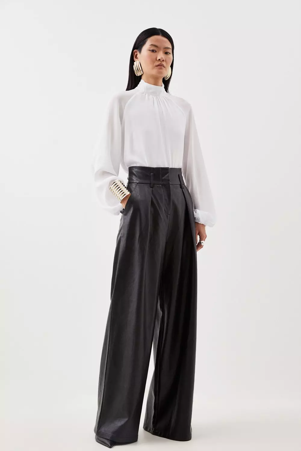  High Waisted Wide Leg Pants