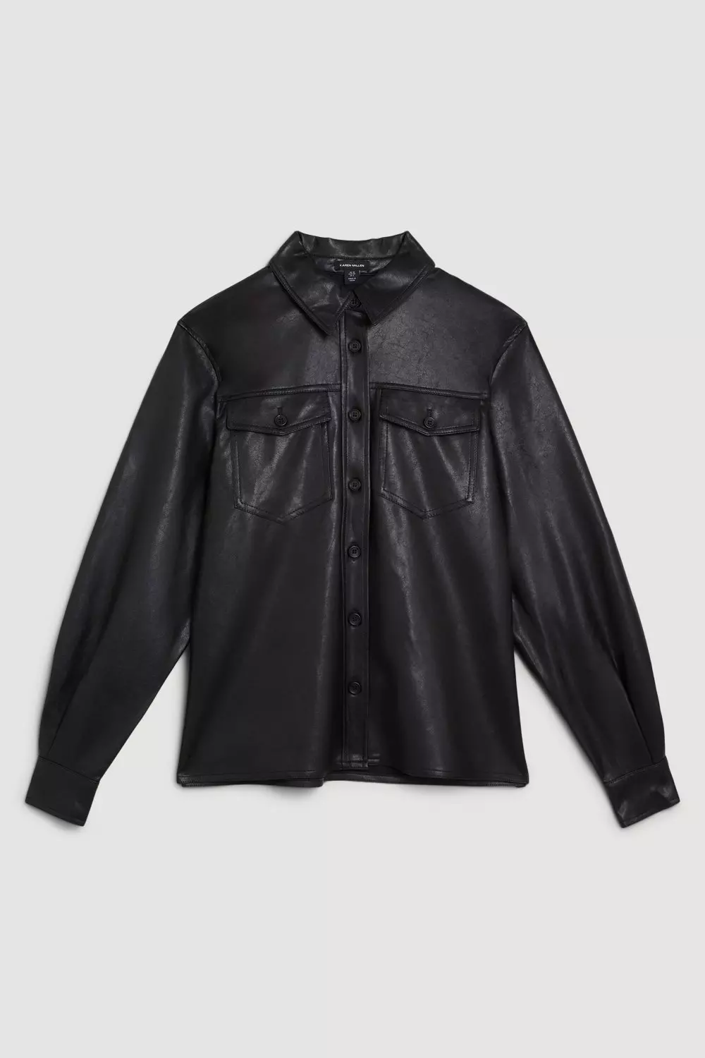 Zara Faux Leather Shirt With Pockets