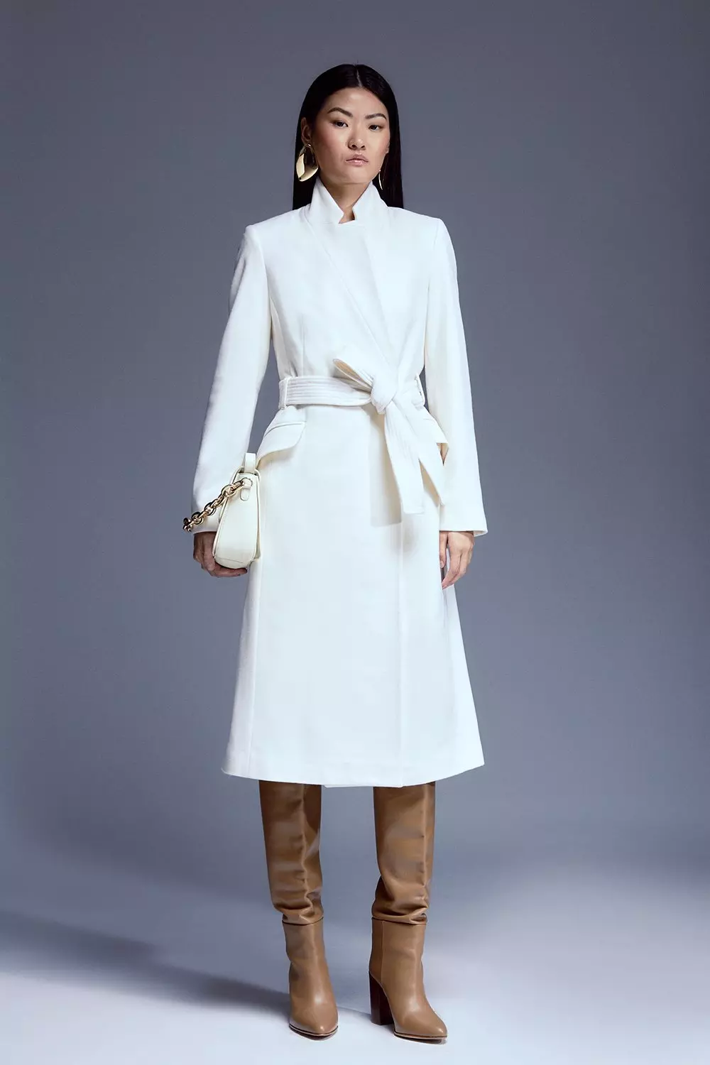 White wool hot sale dress coat