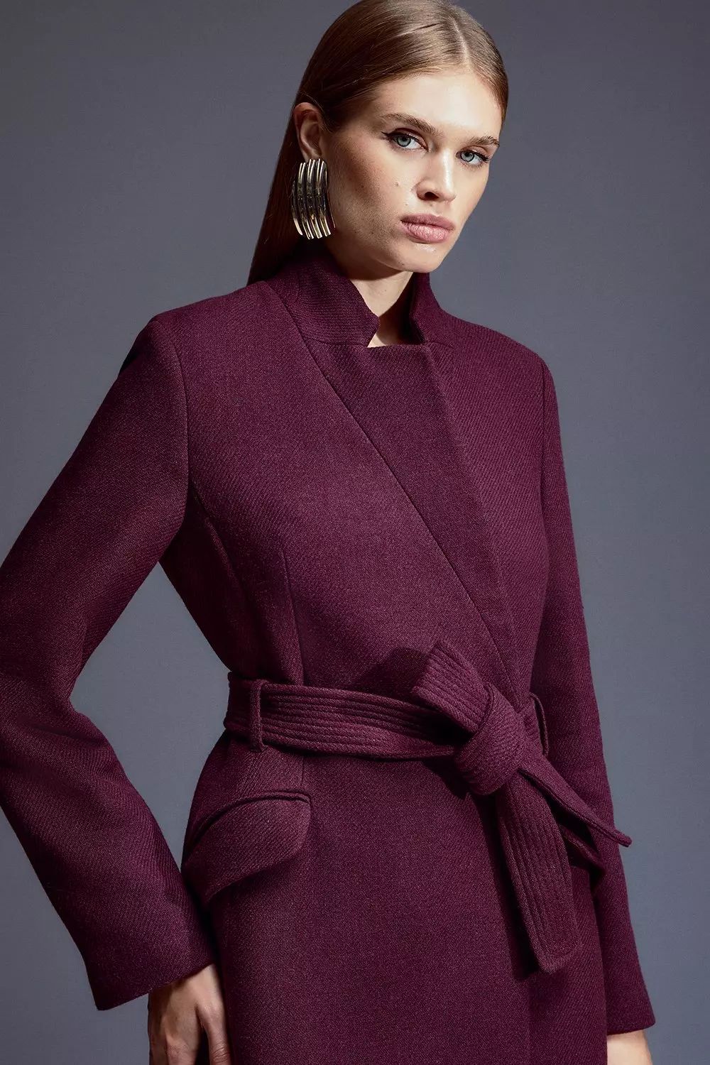 Karen millen shop aubergine coat