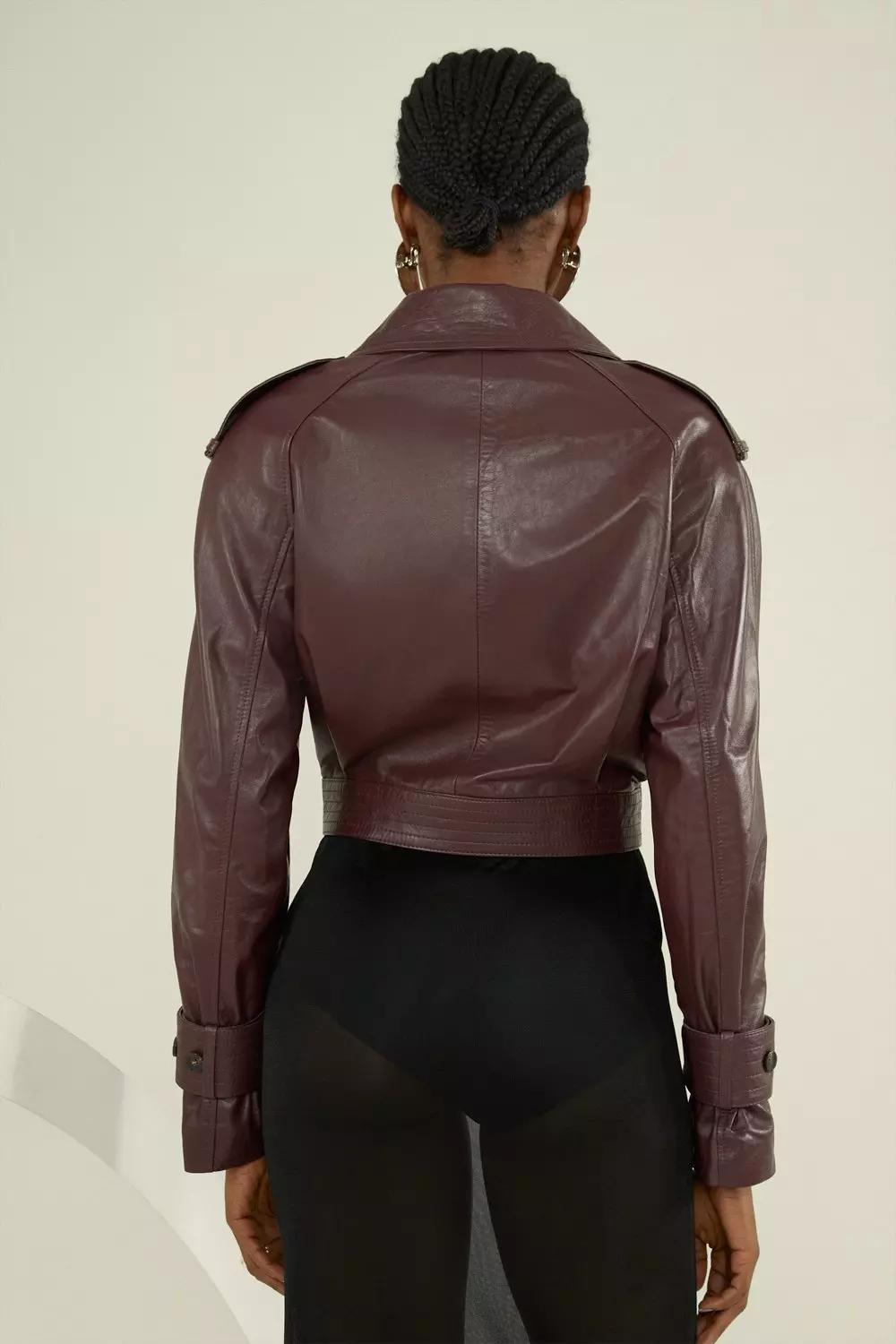 Karen millen shop cropped leather jacket