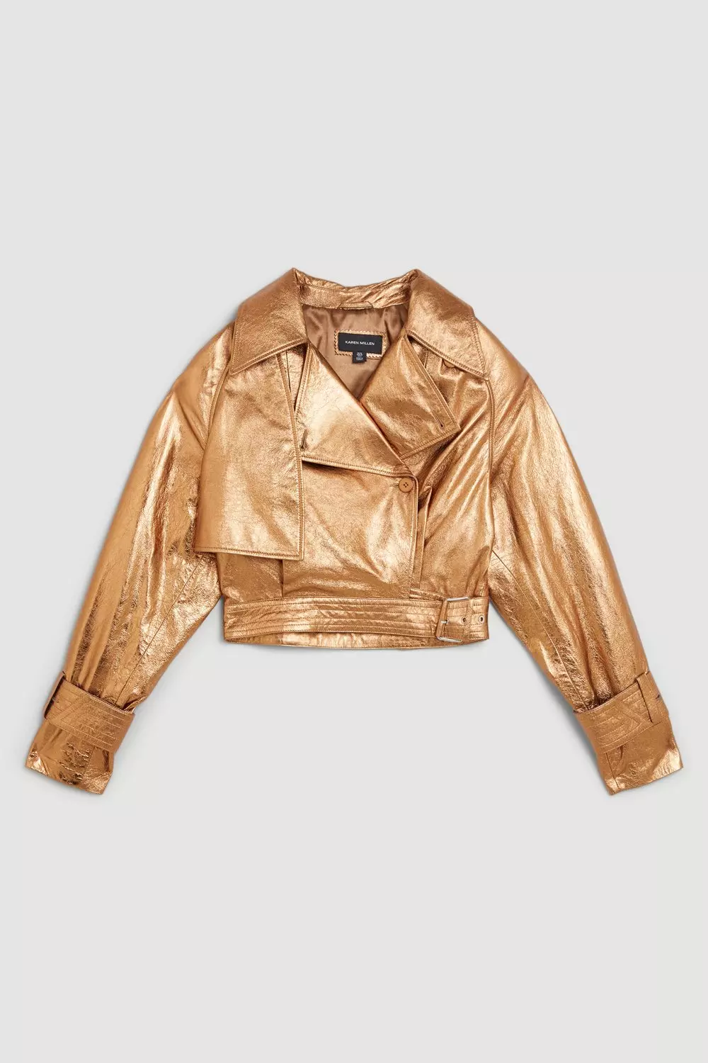 Metallic hot sale crop jacket