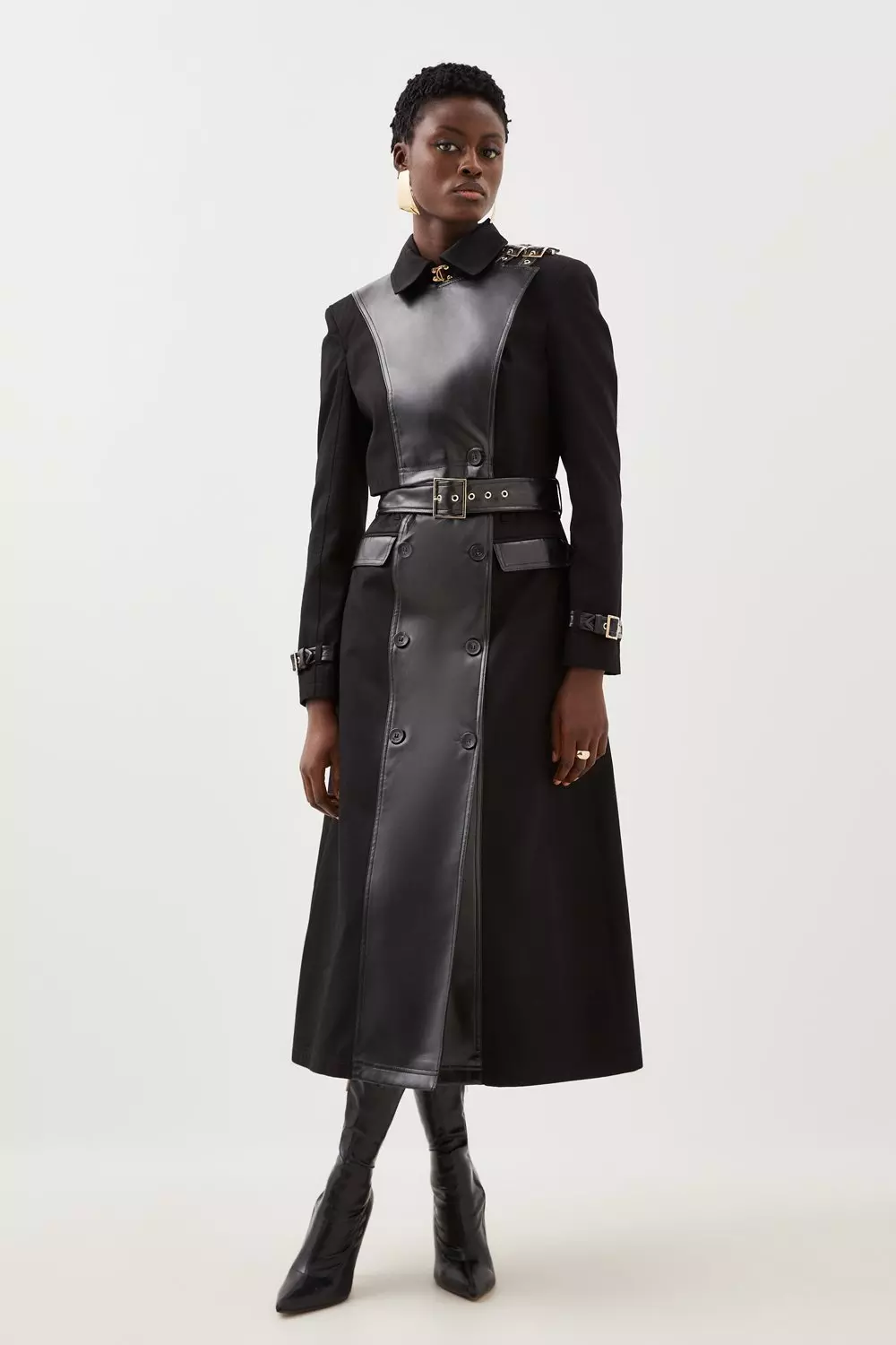 Karen millen black outlet trench coat