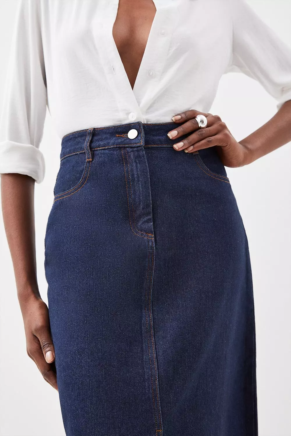 Petite maxi shop skirt denim