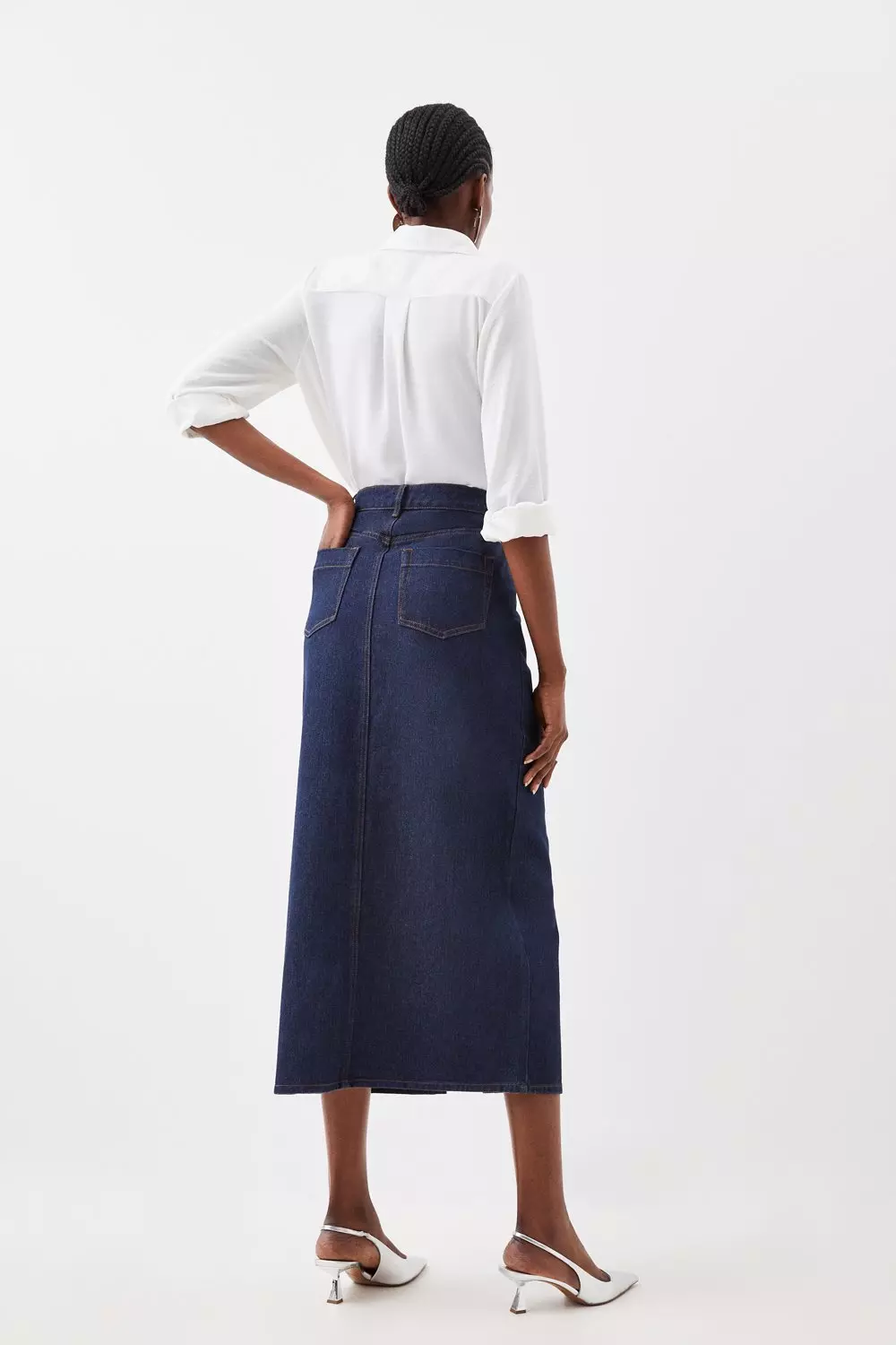 Petite Denim Maxi Skirt Karen Millen