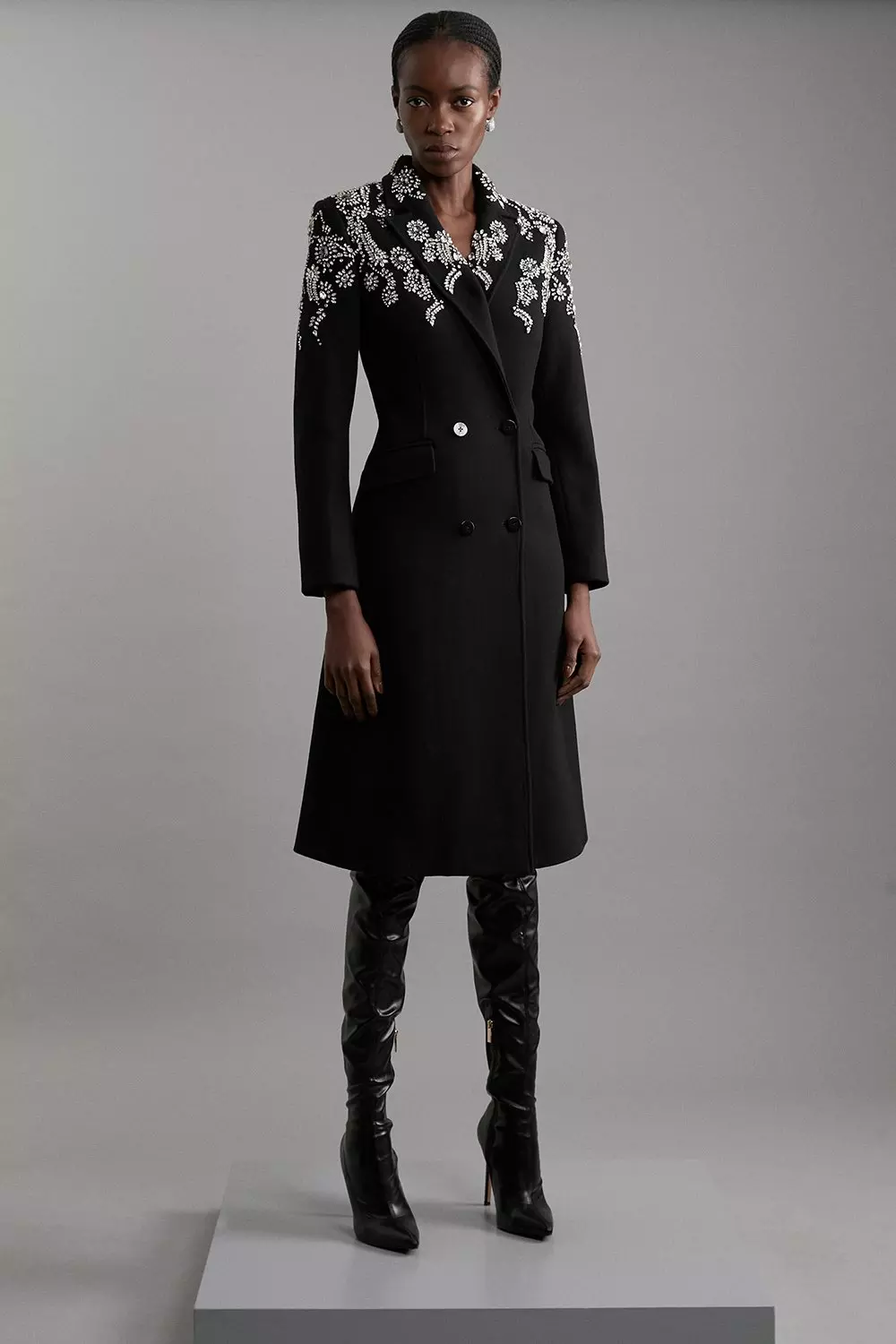 Karen millen double breasted hotsell tailored coat