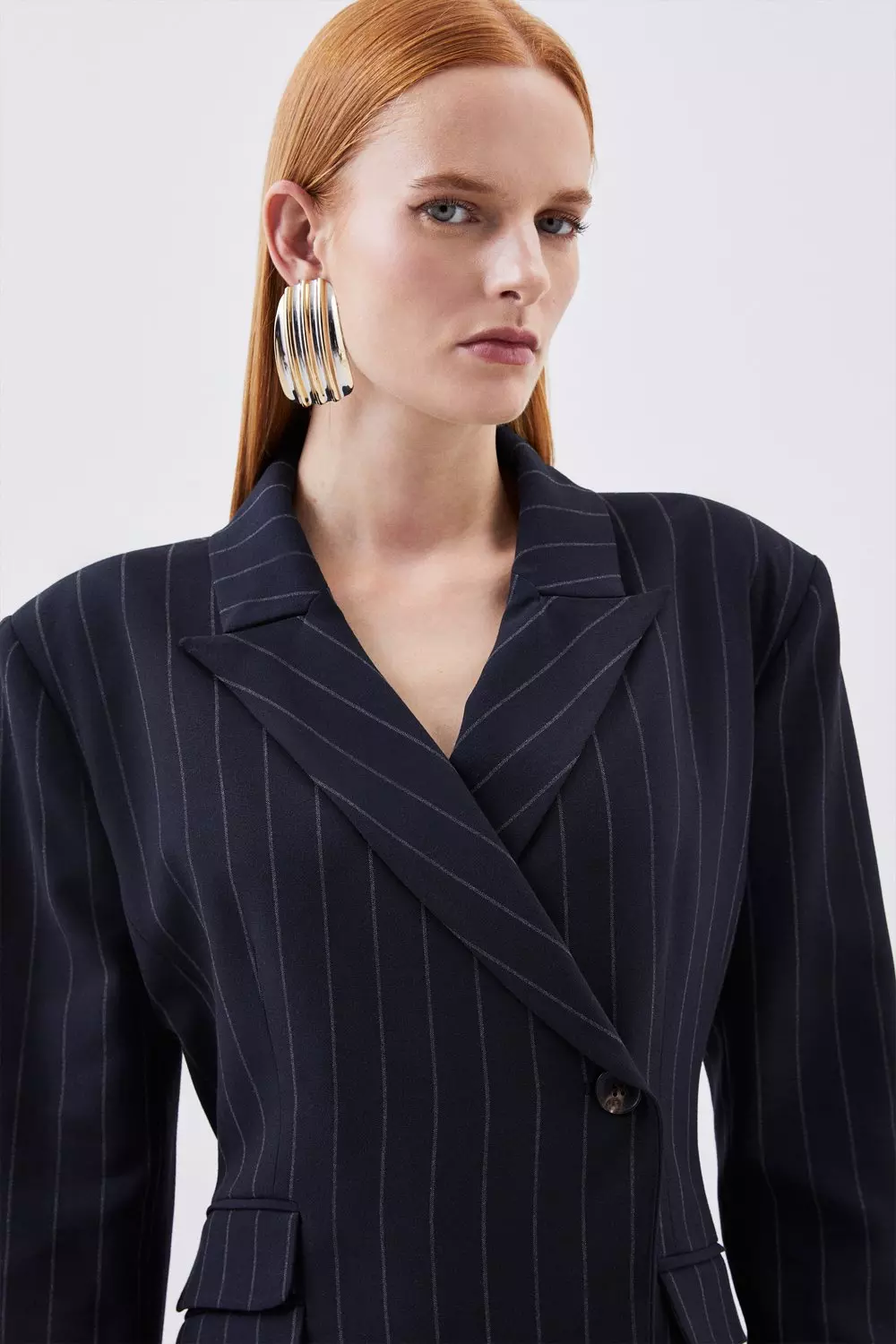 Black pinstripe hotsell blazer dress