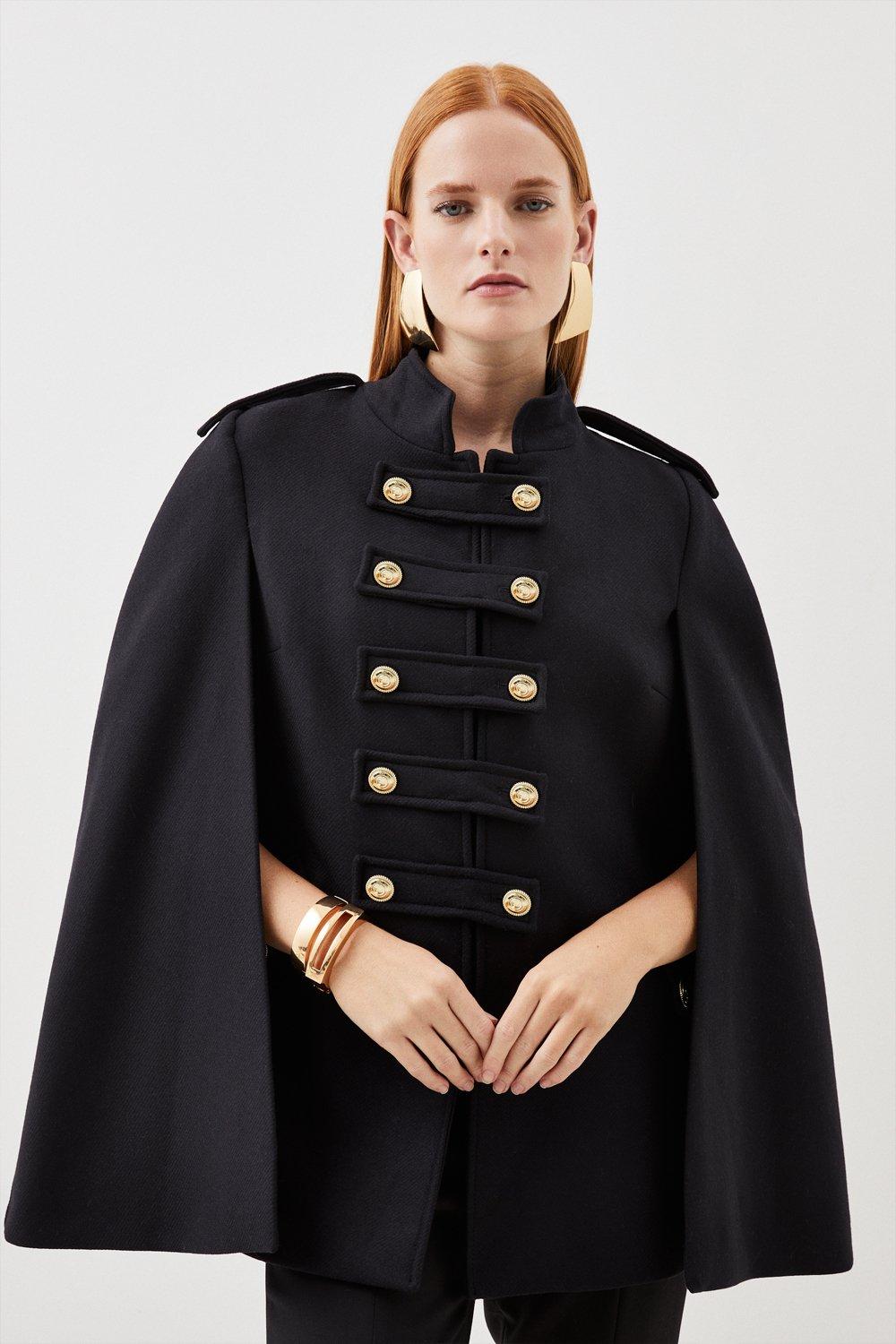 Cropped Cape-Sleeve Coat - Women - Ready-to-Wear