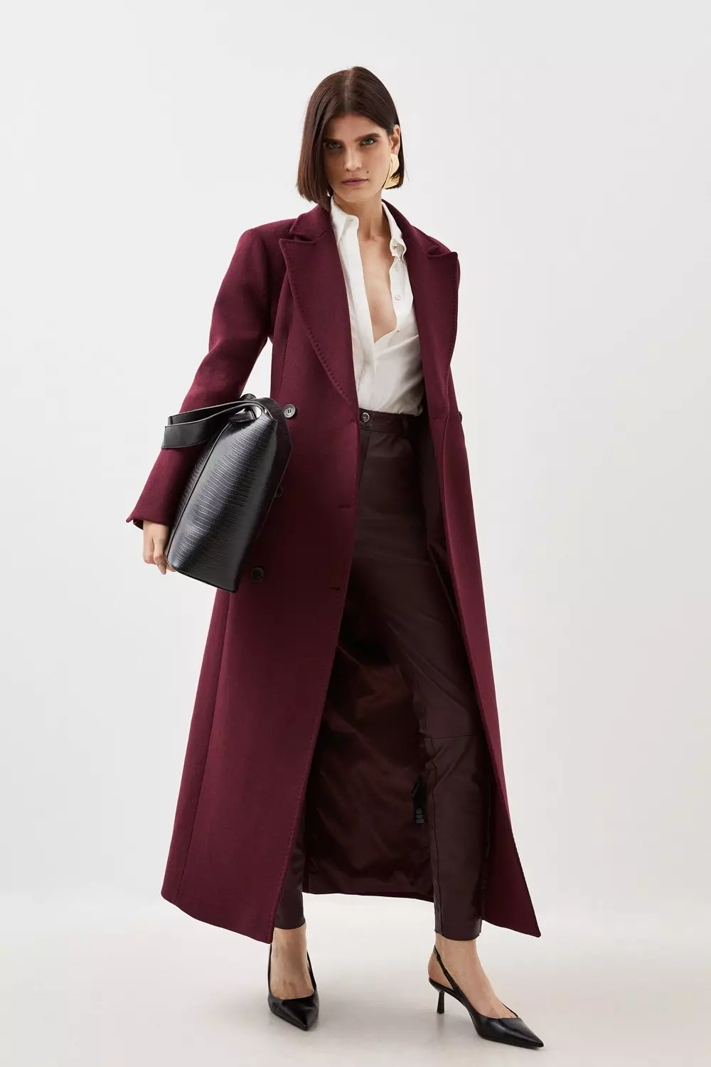 Karen millen aubergine outlet coat