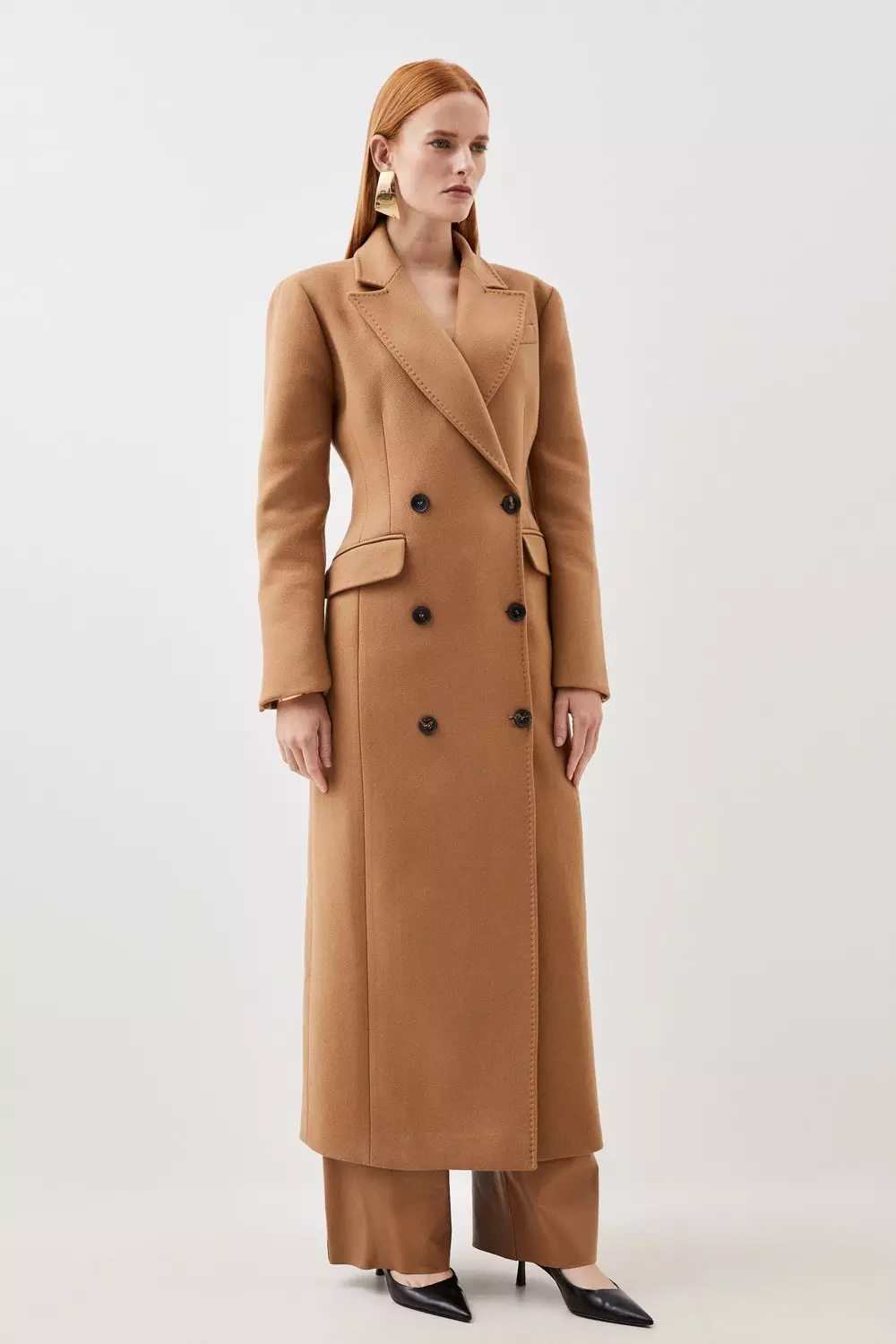 Karen millen 2024 camel tailored coat