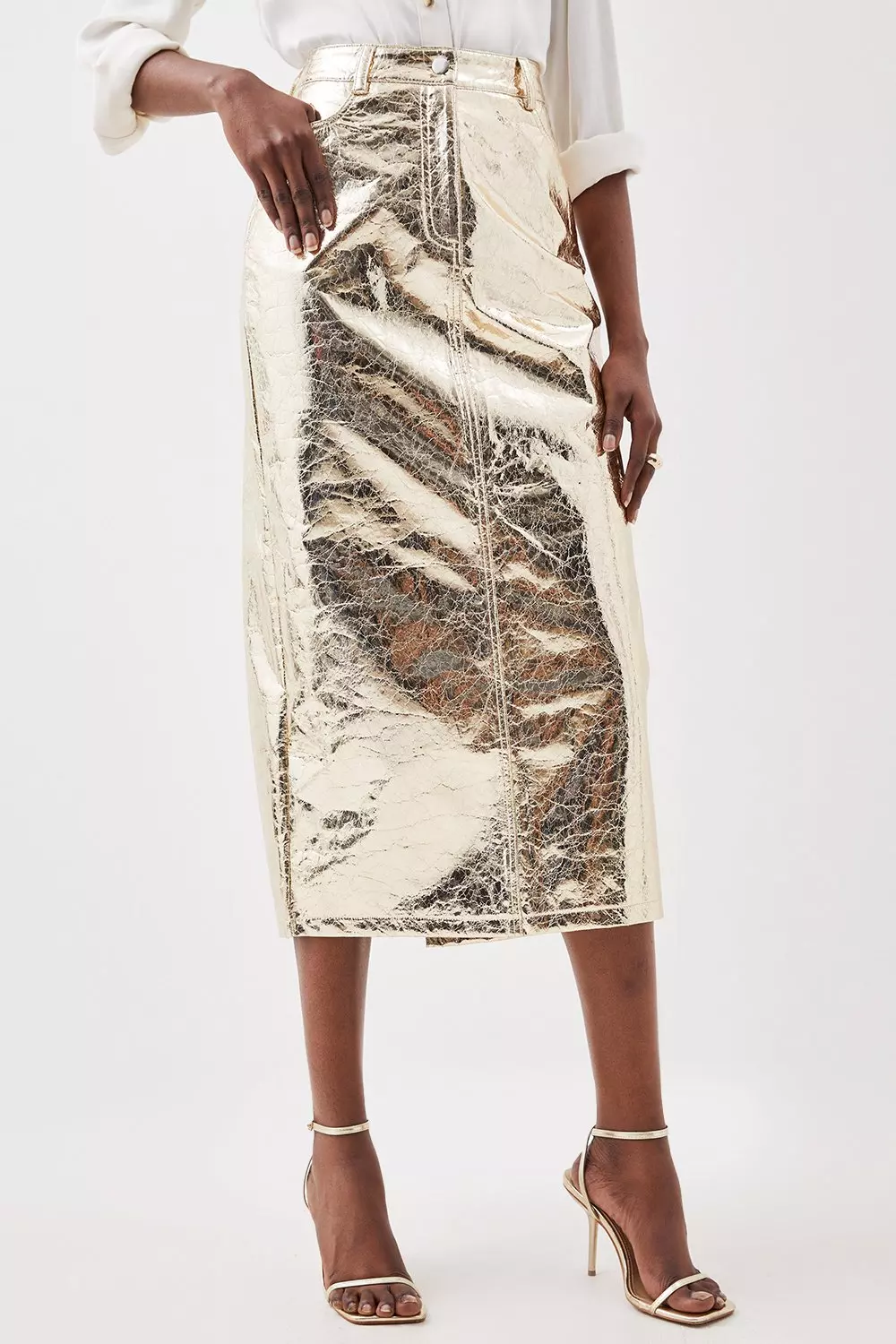 Karen millen faux leather wrap clearance skirt