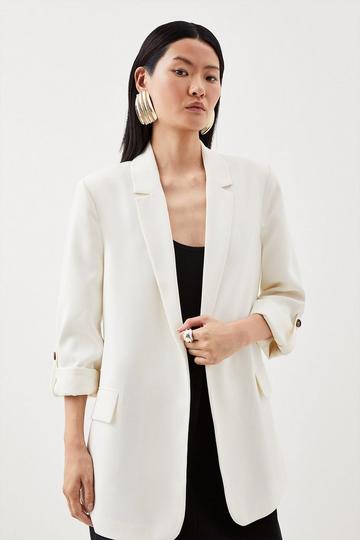 Soft Tailored Relaxed Blazer ivory