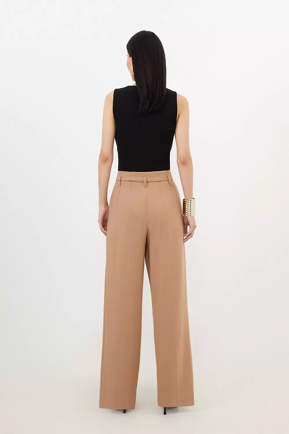 Essential Tailored Cropped Wide Leg Trousers | Karen Millen