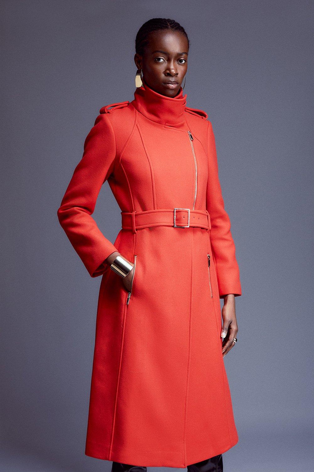 Long red shop wool coats