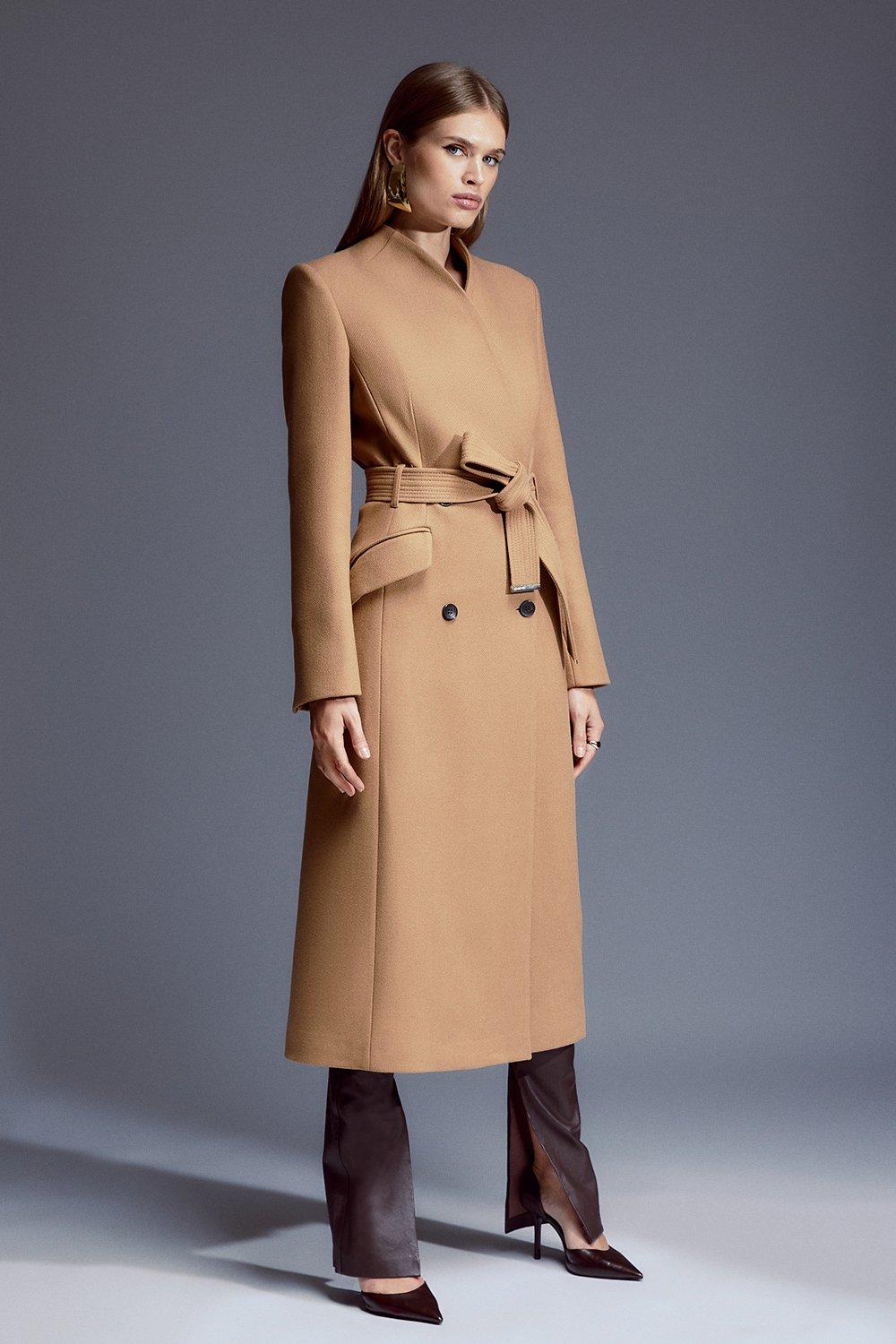 Karen millen black coat on sale sale