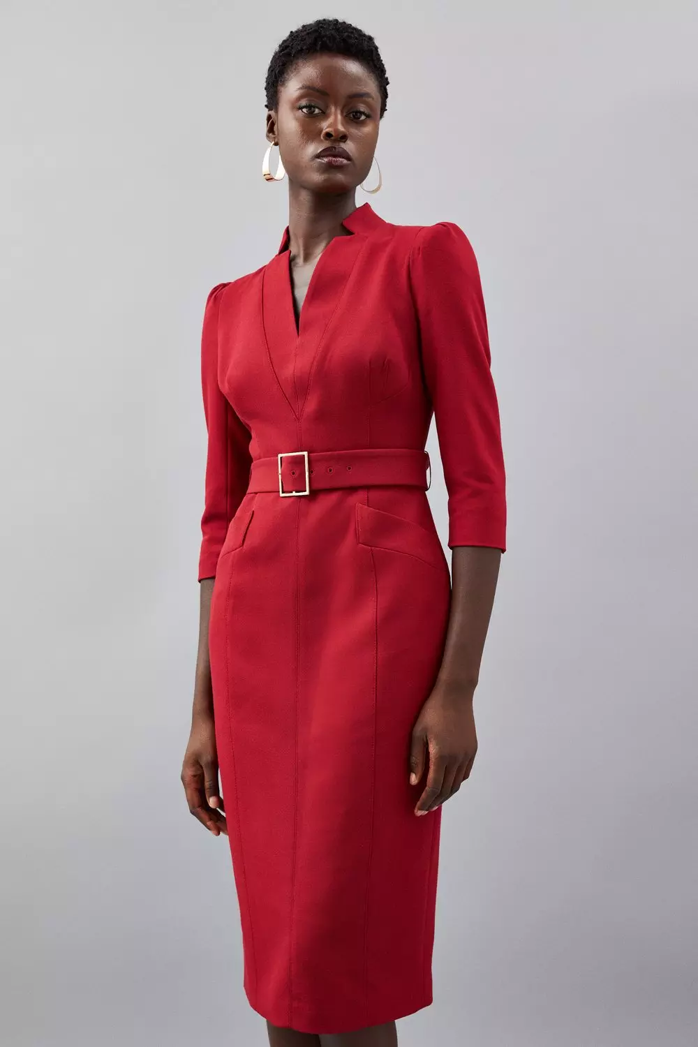 Karen millen 2025 red pencil dress