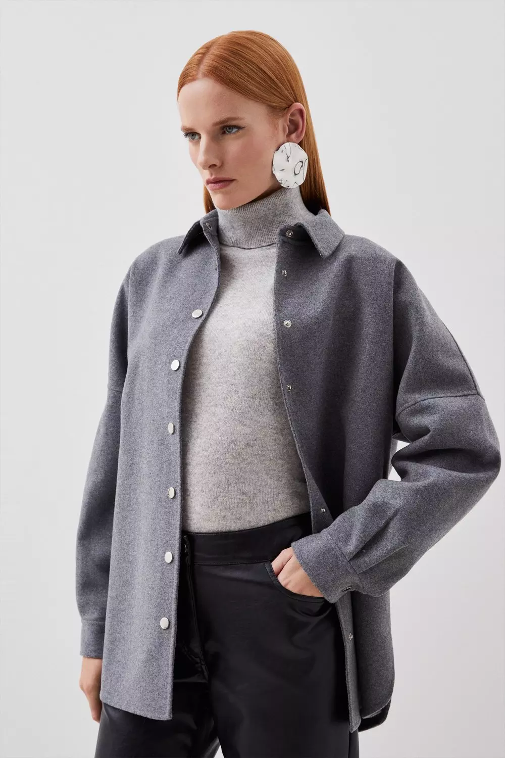 Oversized wool shirt sales jacket