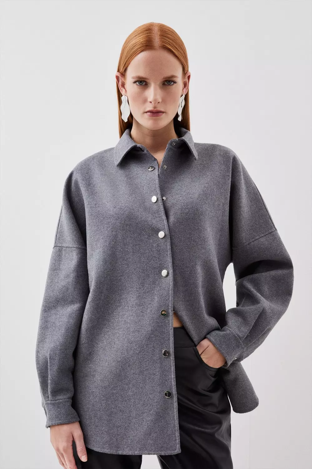 Wool blend hot sale shirt jacket