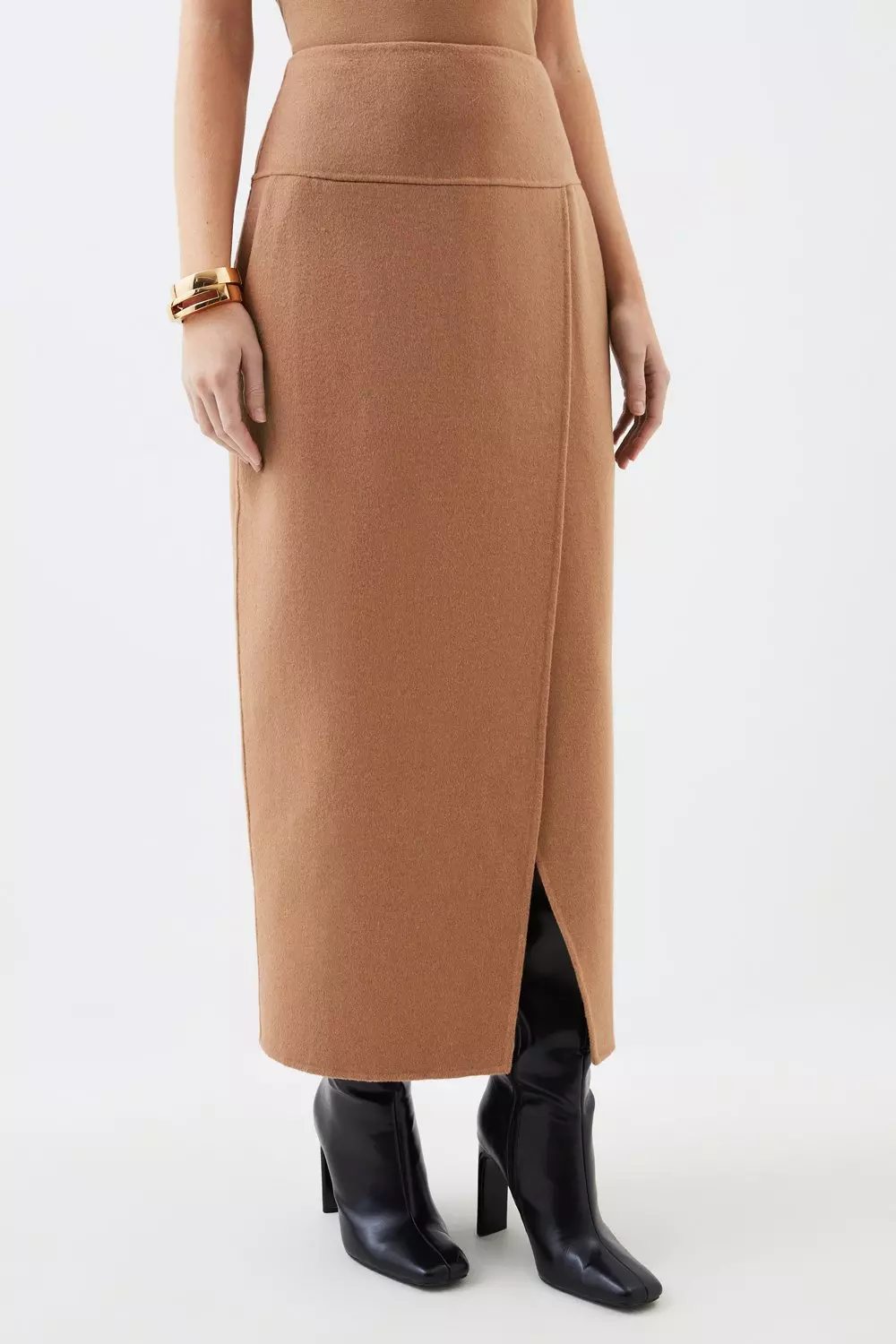 Long wool blend skirt sale