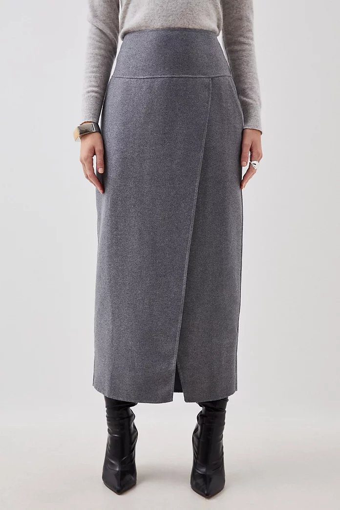 Winter wool skirt maxi skirt gray wool skirt (1383) Winter wool skirt maxi skirt gray wool skirt (1383)