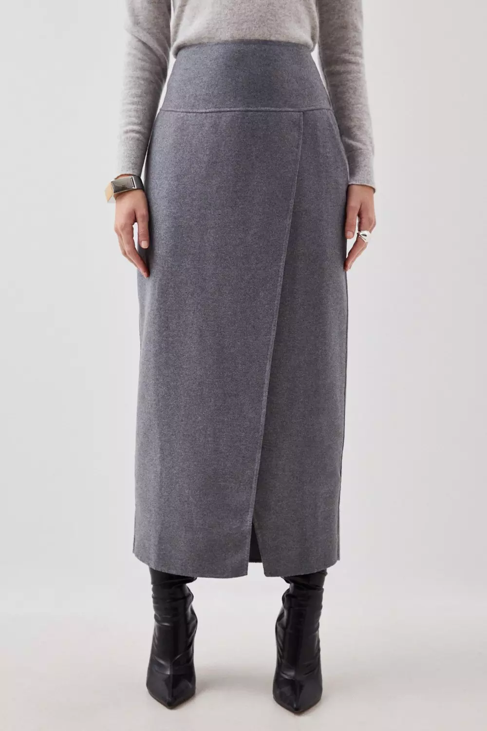 Long wool clearance a line skirt