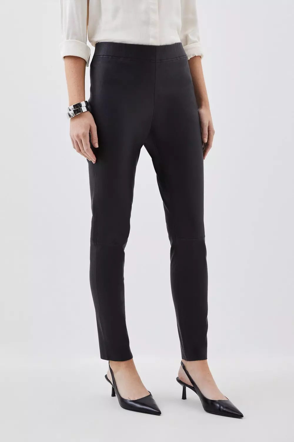 Petite Devon Legging-Fit Vegan Leather Pant