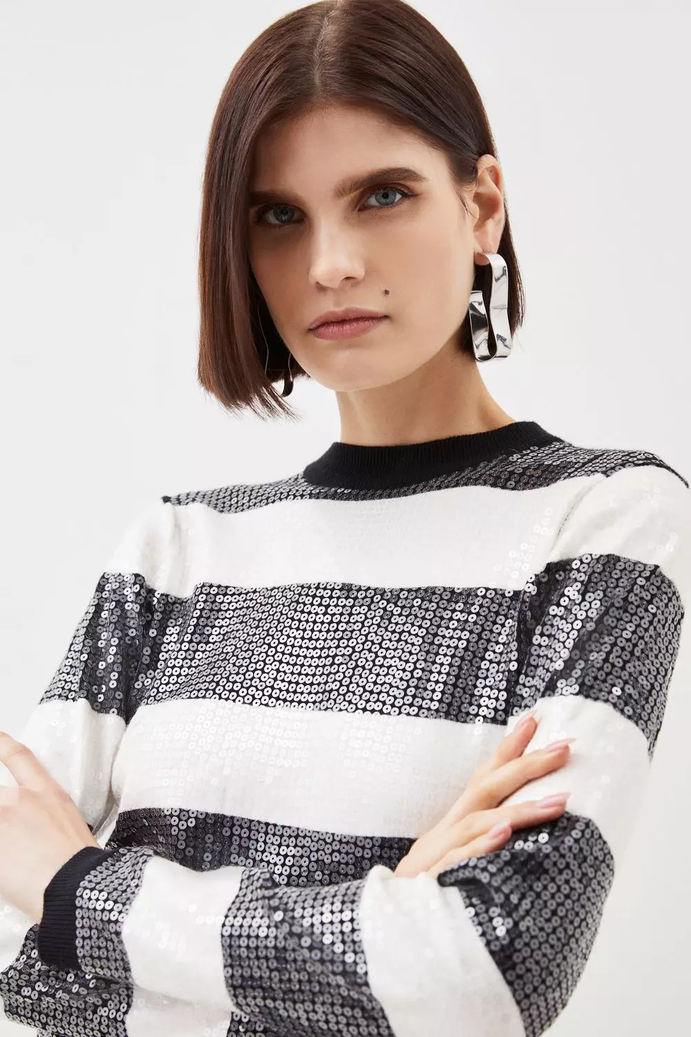 Zara white discount sequin jumper