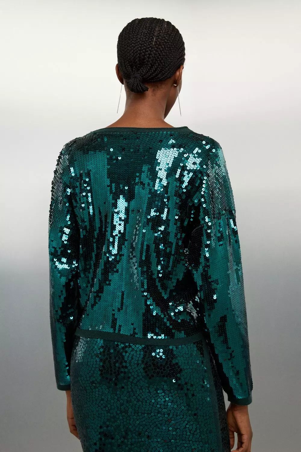 Green sale sequin cardigan