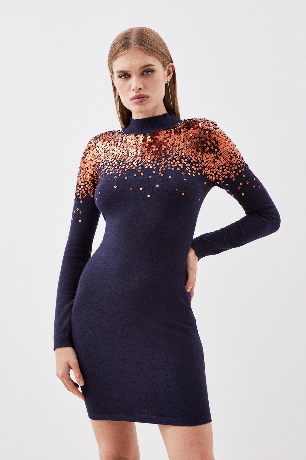 Karen millen black sequin 2024 dress