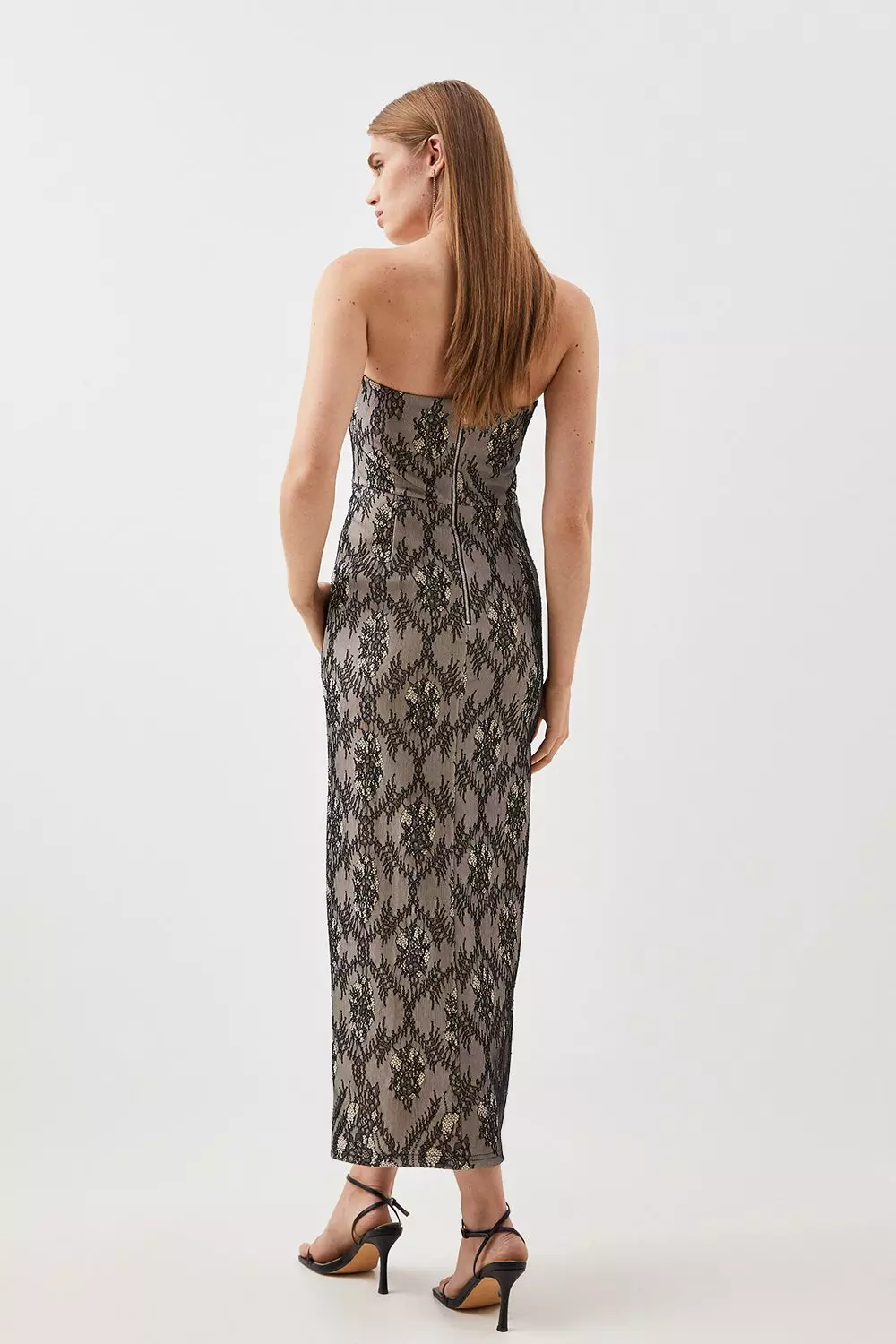 Petite Black Bandeau Jersey Midi Dress