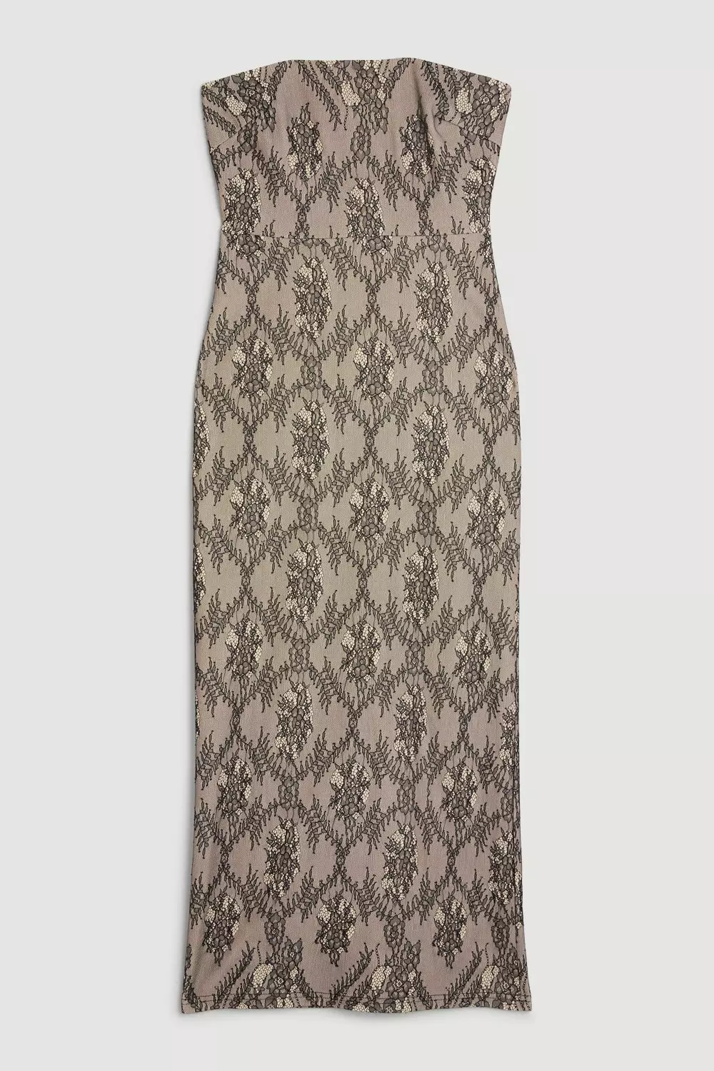 Jersey Lace Bandeau Midi Dress