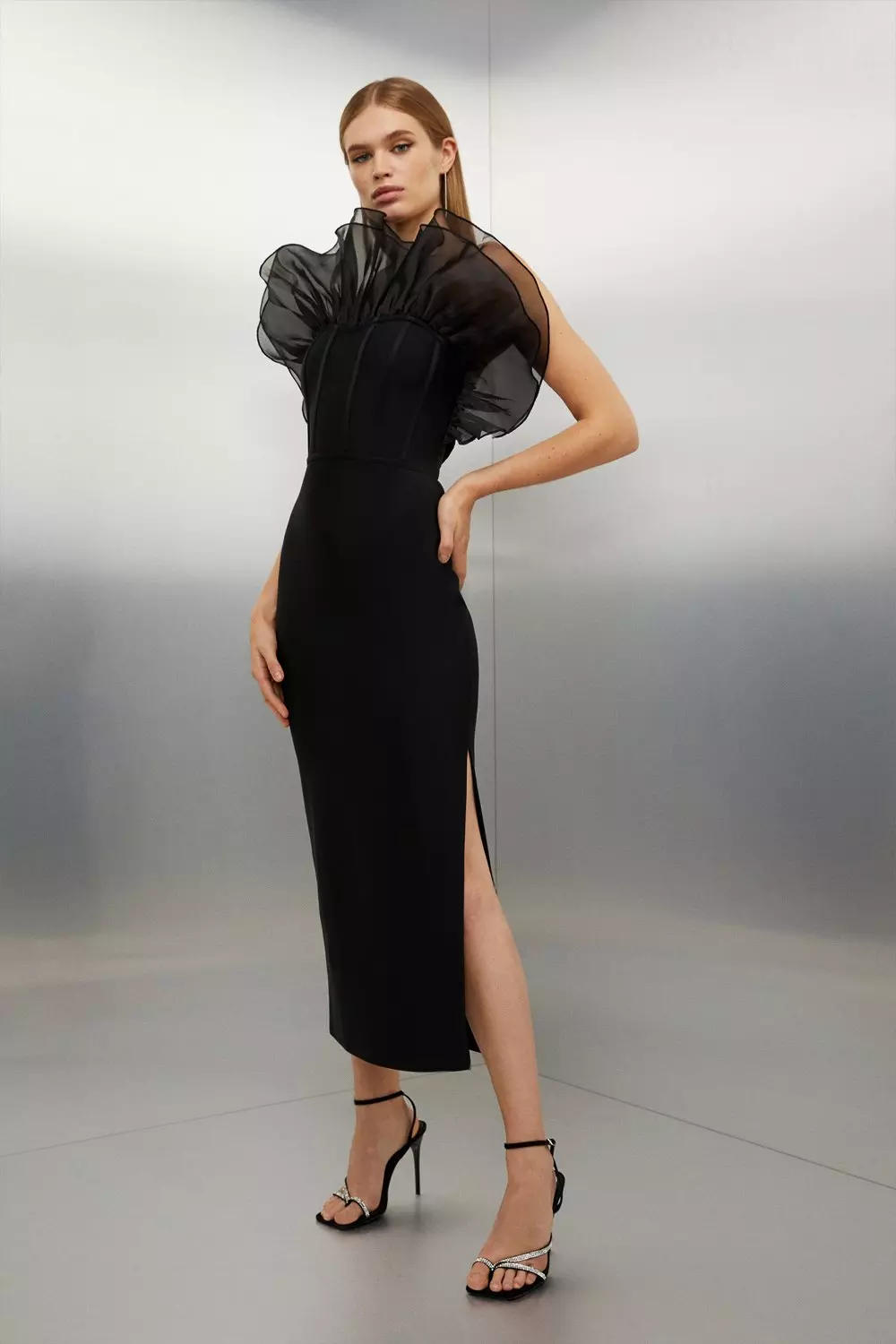 Midaxi black clearance dress