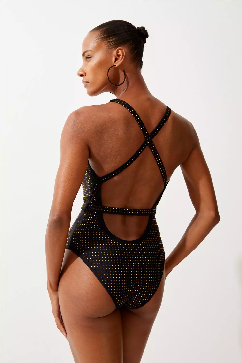 Plunge Belt Trim Detail Swimsuit | Karen Millen