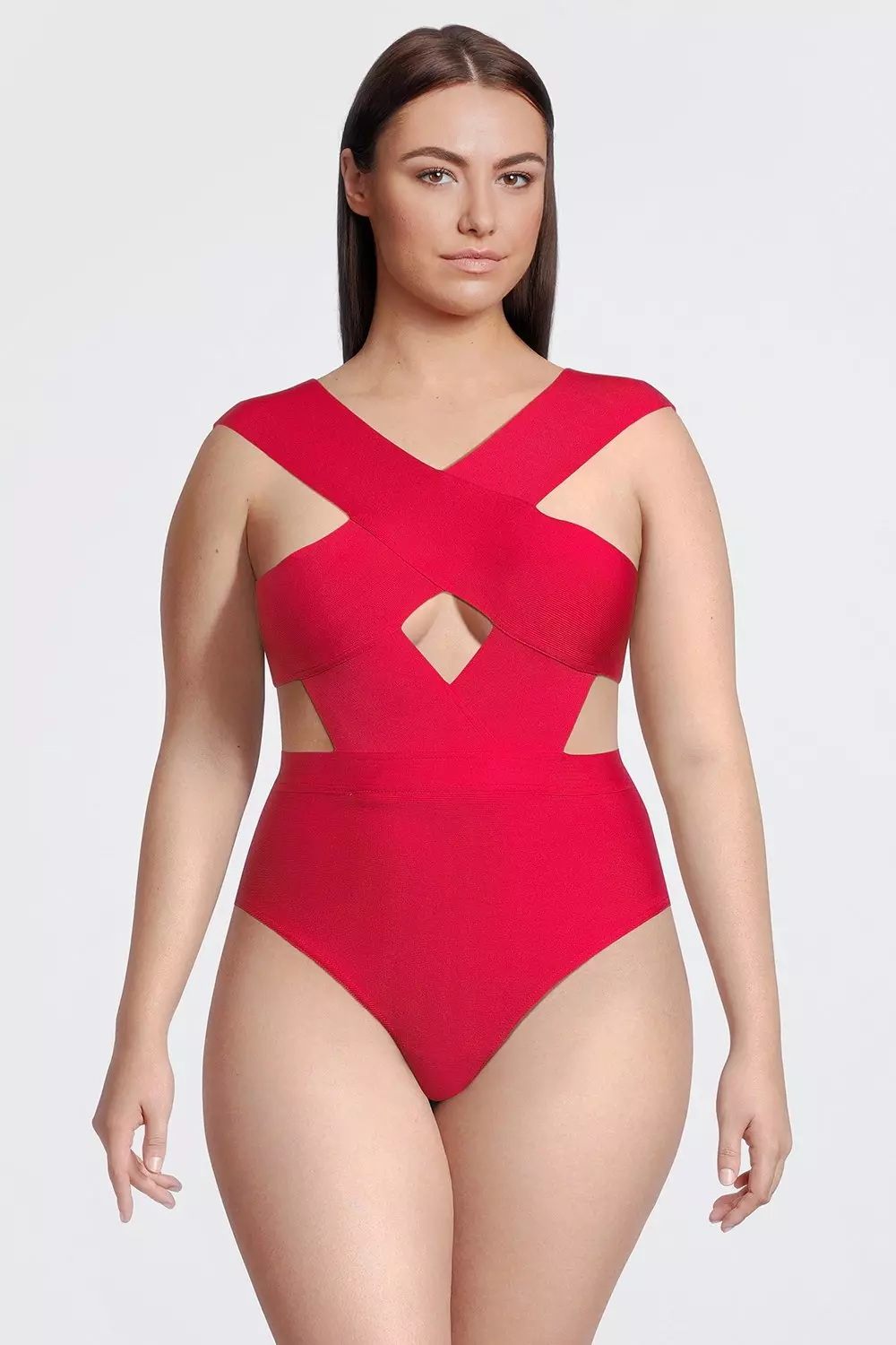 Plus size cheap cutout swimsuit