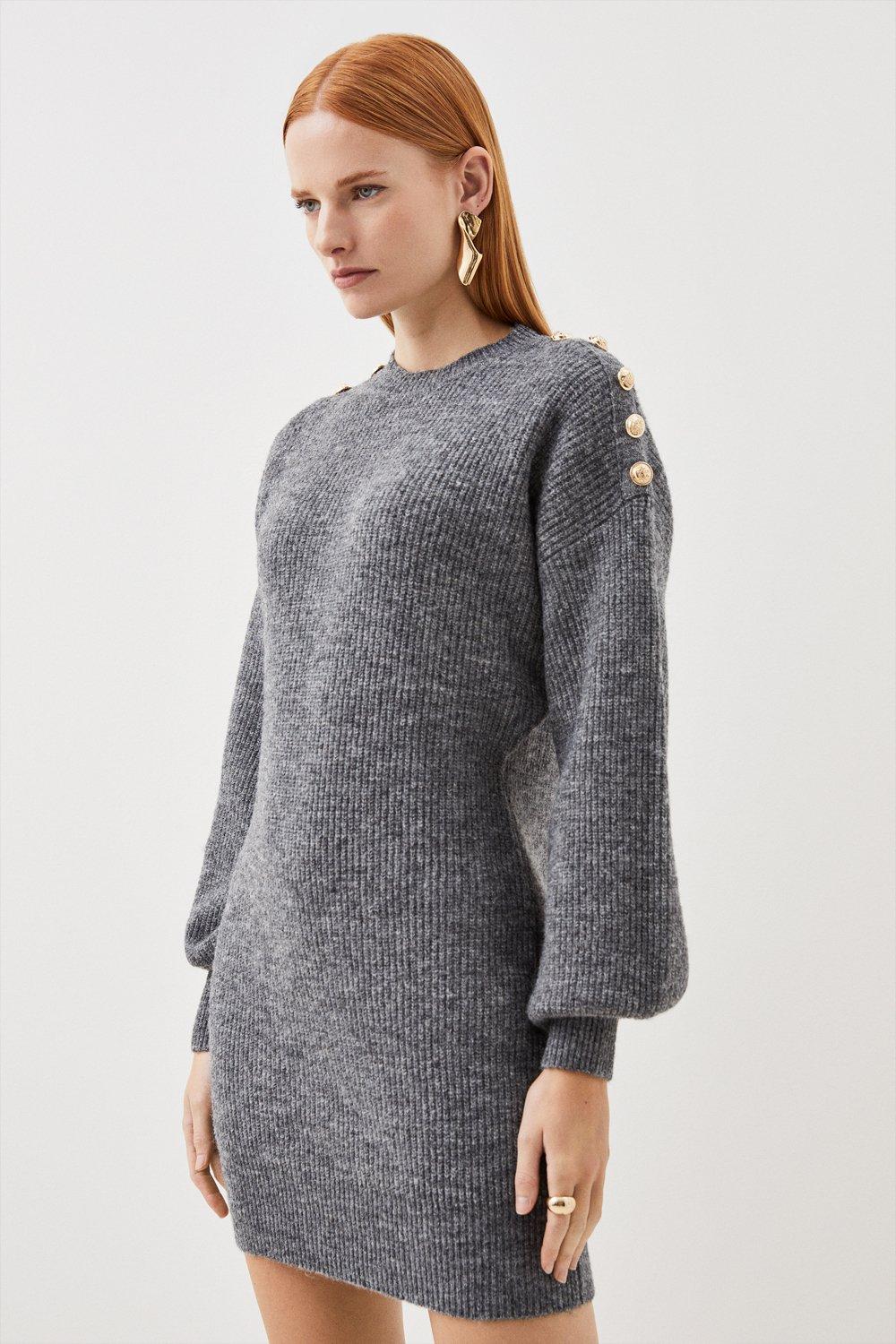 andmary Karen knit set mini dress Gray - ワンピース