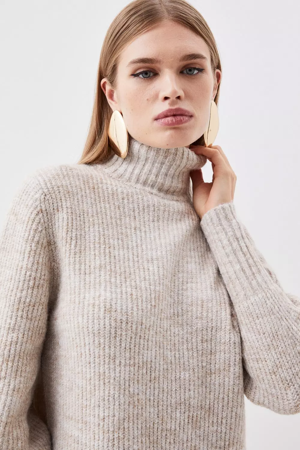 New Look Cream Knit Longline Jumper