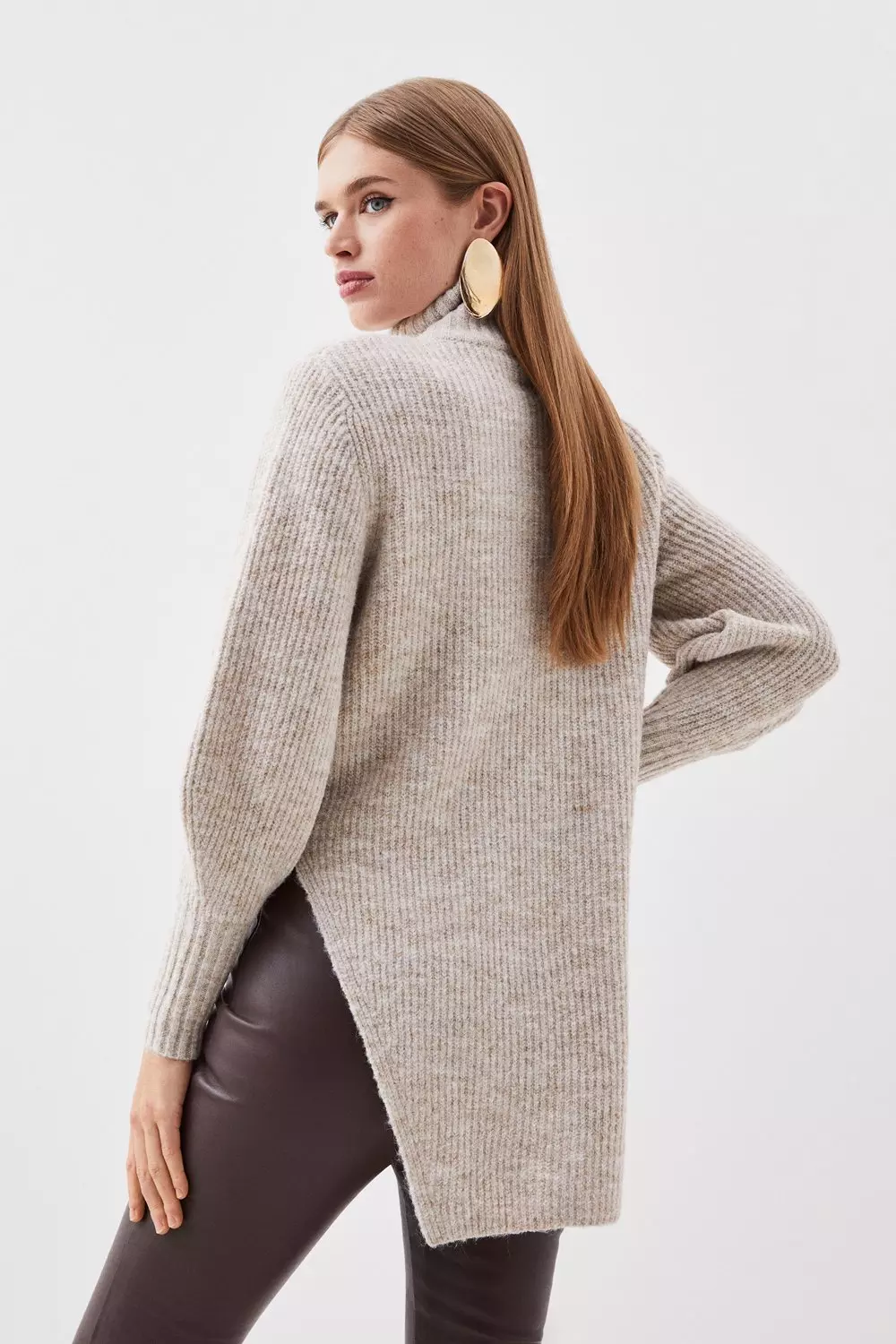 Fine knit longline outlet jumper