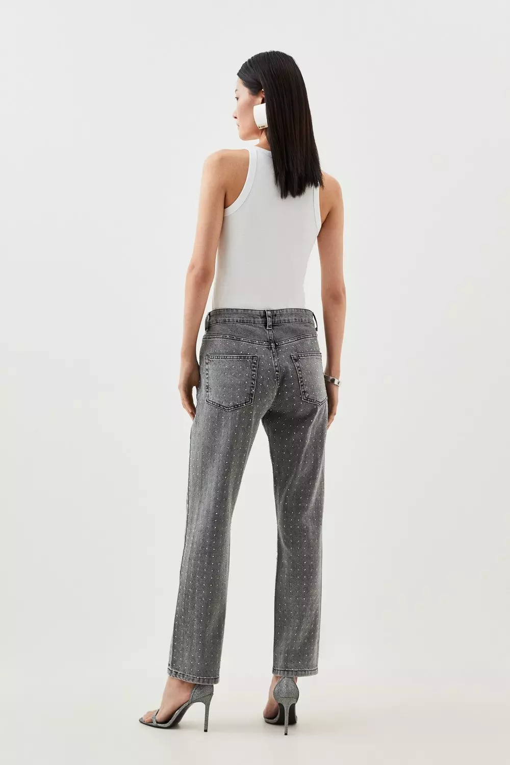 Mid Rise Wide Leg Jeans | Karen Millen