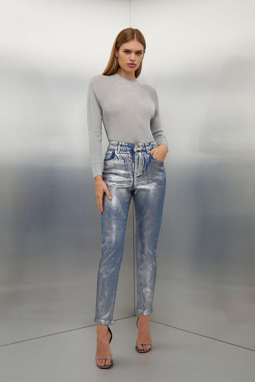 Statement mid-rise slim jeans