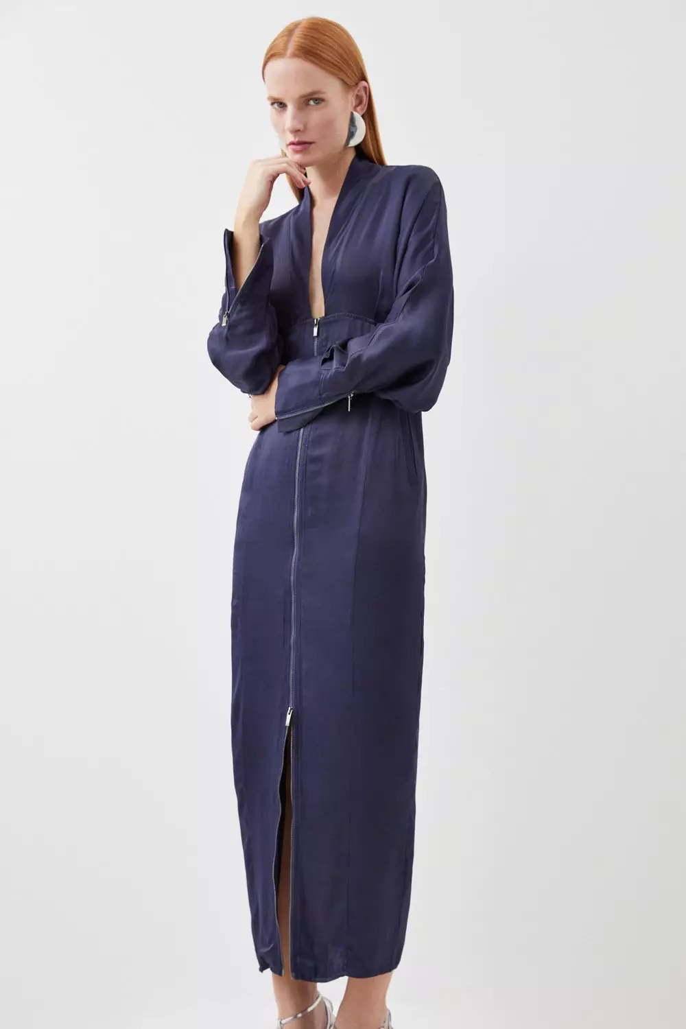 Satin Bomber Woven Maxi Dress Karen Millen