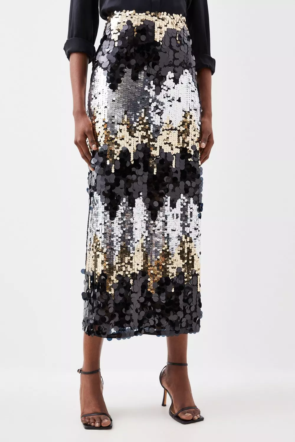 Emilia sequin clearance jersey midi skirt