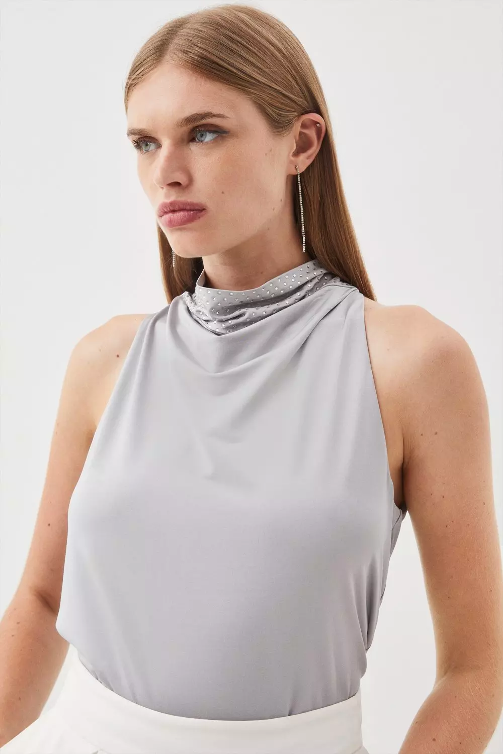 Silver mock sale neck top