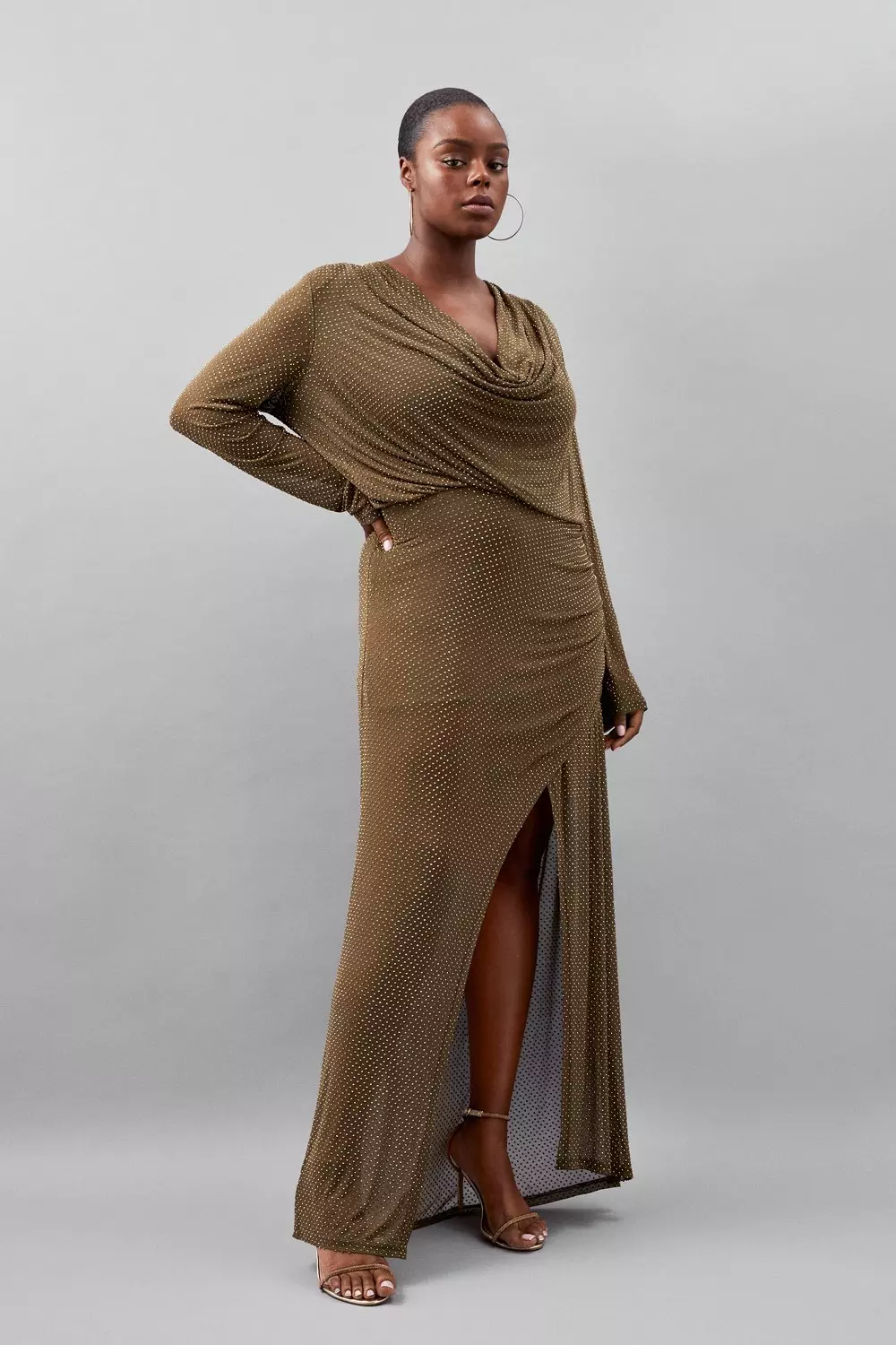 Plus size 2025 embellished maxi dress