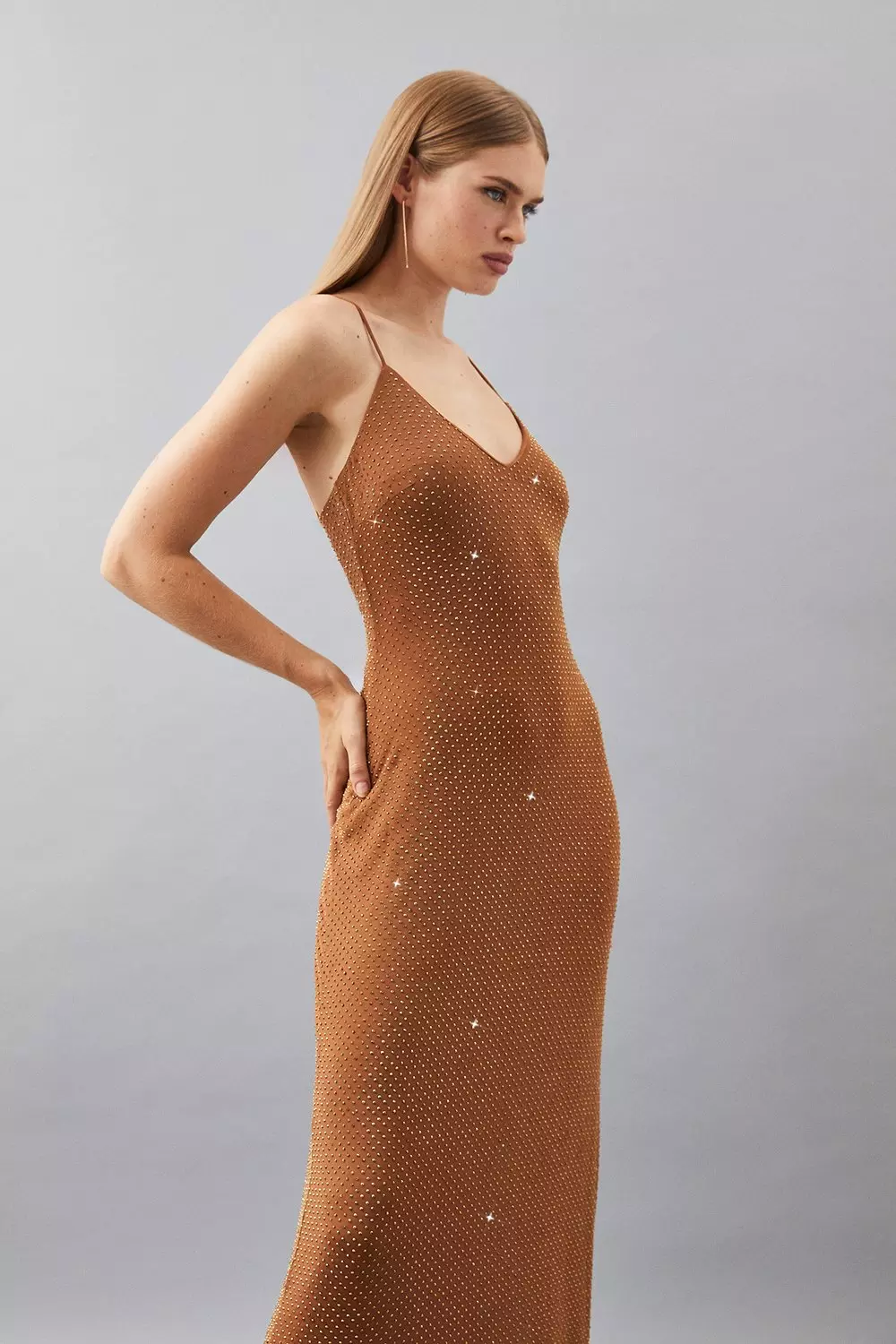 Jersey Embellished Sleeveless Maxi Dress Karen Millen