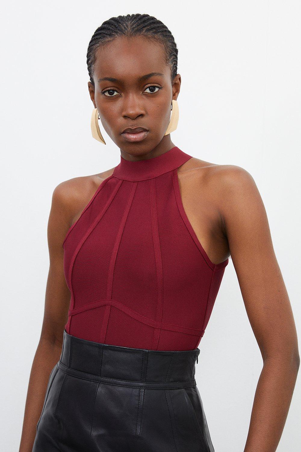 High neck halter crop on sale top