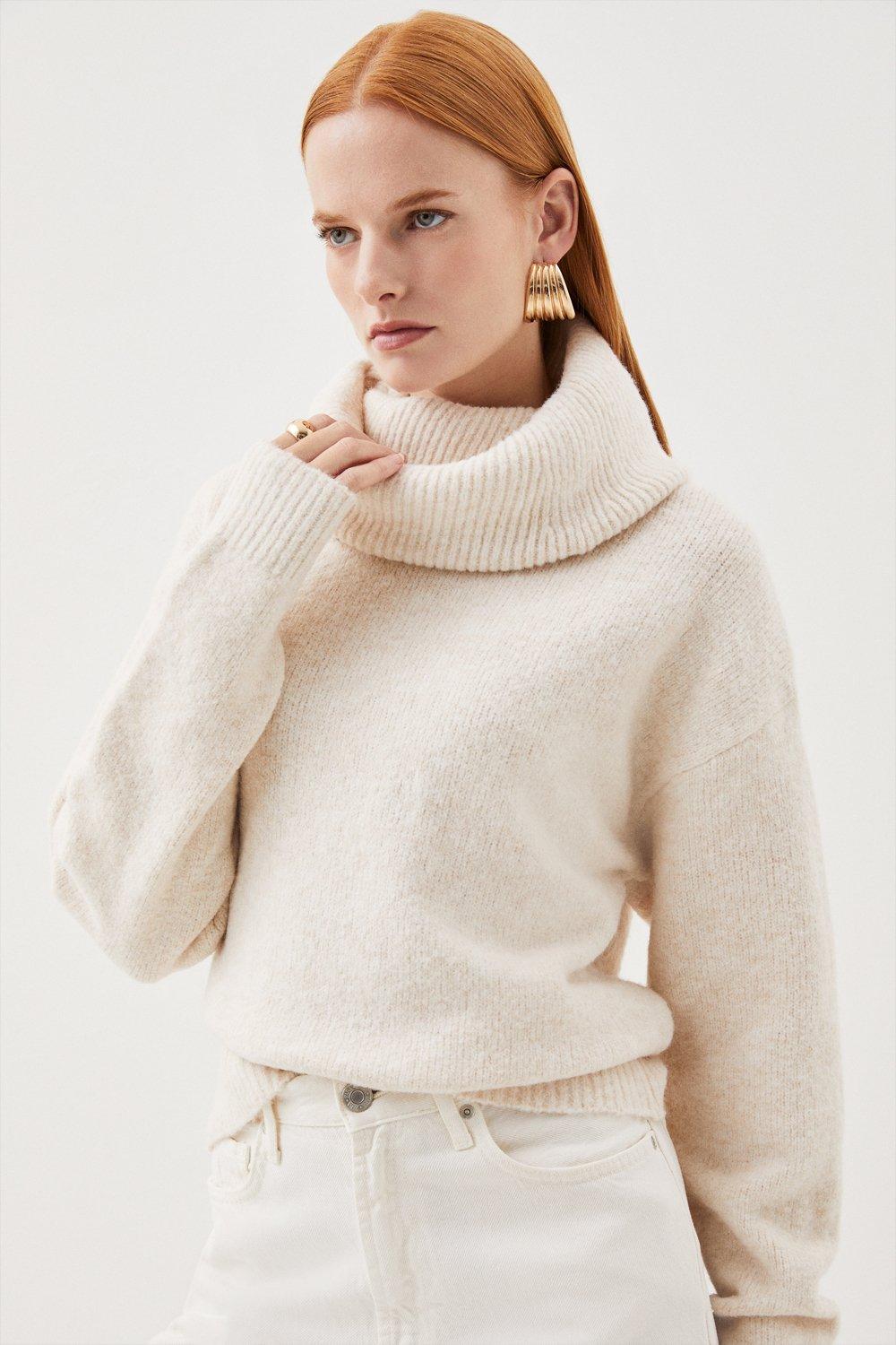 Ivory polo neck jumper sale